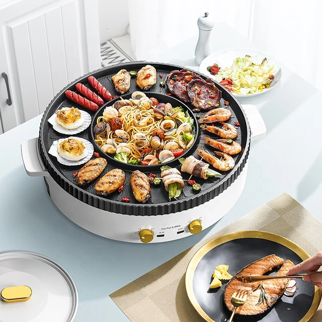 indoor korean electric bbq grill with hot pot stove - AliExpress