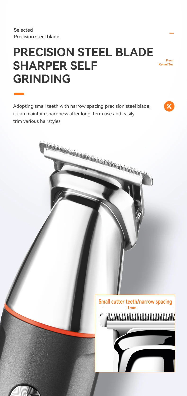 Kemei KM-5857 5 in 1 Professional Hair Trimmer description image 5