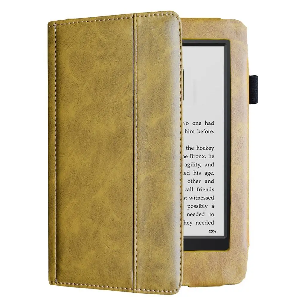 Auto Sleep/Wake 6 Inch E-Reader Case Leather Microfiber Lining Protective Shell Anti-scratch for Kindle 7th Generation 2014