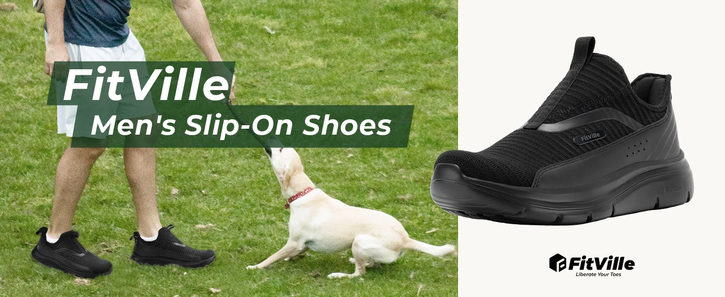FitVille Wide Men's Walking Shoes Image 2