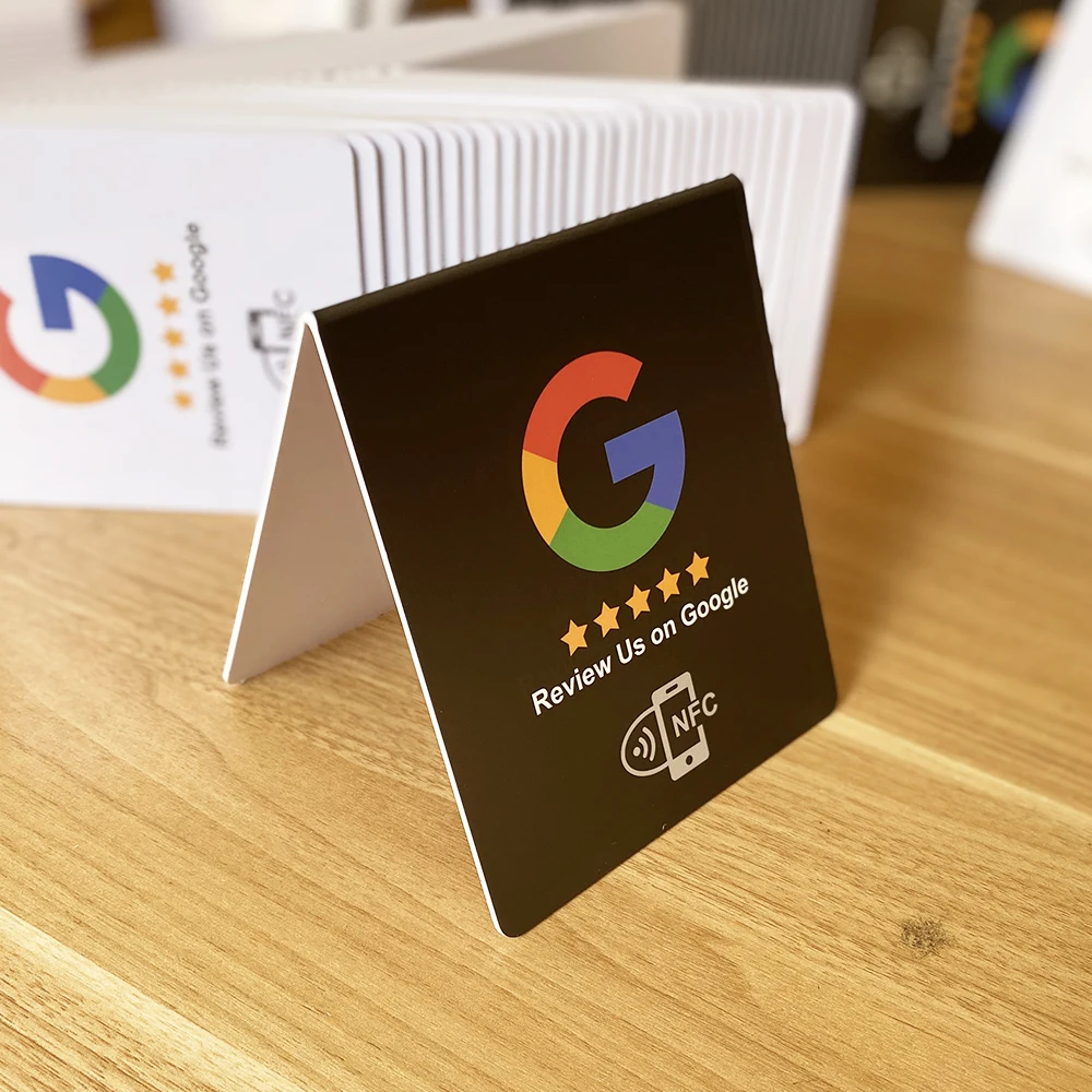 양면 NFC 지원 Google 리뷰 탭 스탠드 디스플레이 테이블 커피숍 NFC 카드 스탠드업 받침대 표시 