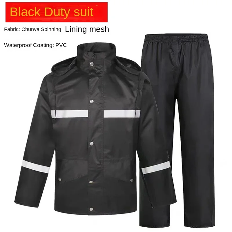 Thickened Motorcycle Raincoat Adult Separable Suit Raincoat Night Reflective Polyester Pongee Fabric Motorbike Rider Rain Coat