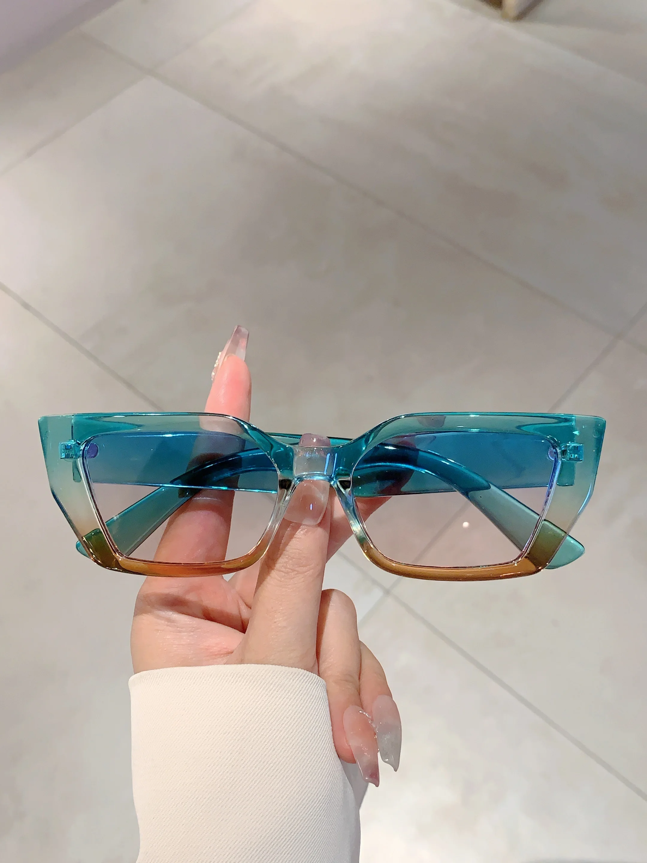 Kammpt schicke Katzenauge Trends schattiert mehrfarbige Damen marke Sonnenbrille Modestil Leopard Strand Sonnenbrille für Damen – Detail 6