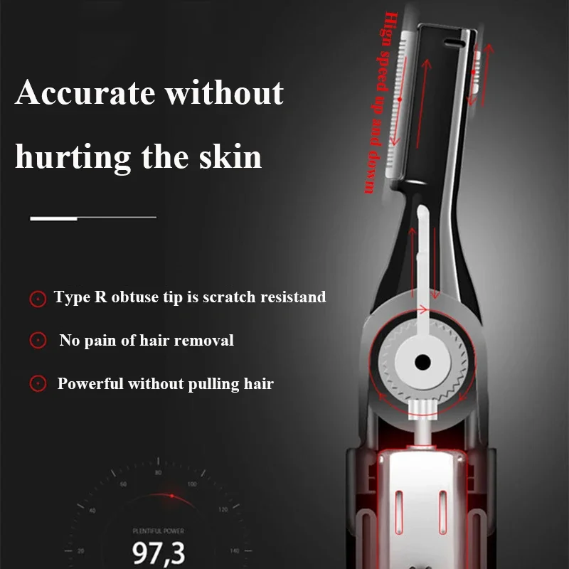 Electric Eyebrow Trimmer Razor Brow Shaping Portable Shaving with Duals Cutter Head Design Washable Hair Trimmer Razor Tools 2