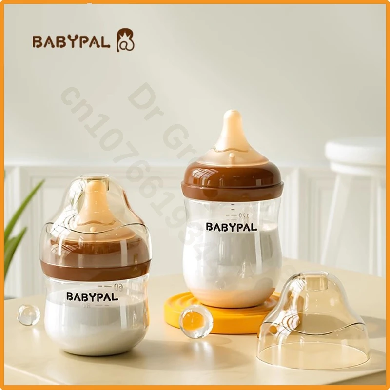 Newborn baby bottles-Anti bloating for infants aged 0-6 months-Imitation breast milk anti choking wide caliber glass bottles