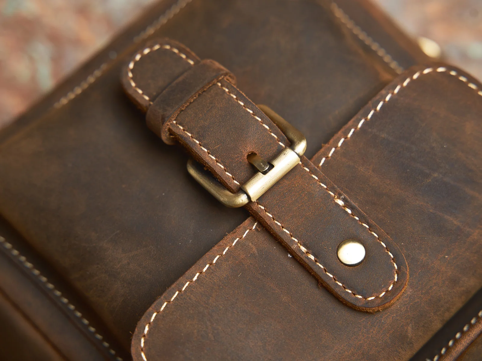 Genuine Leather Mens Sling Bag - Vintage Crossbody Chest Backpack