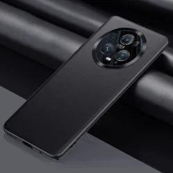 Elegant Luxury Leather Acrylic Phone Case - Matte Silicone Protection for Magic 5 Ultimate (Black)