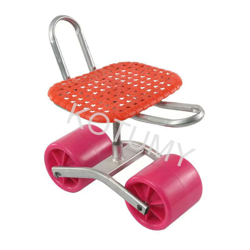 Agricultural Chair Picking Cart Garden Farming Greenhouse Lazy Stool Adjustable Height Mobile Lazy Car