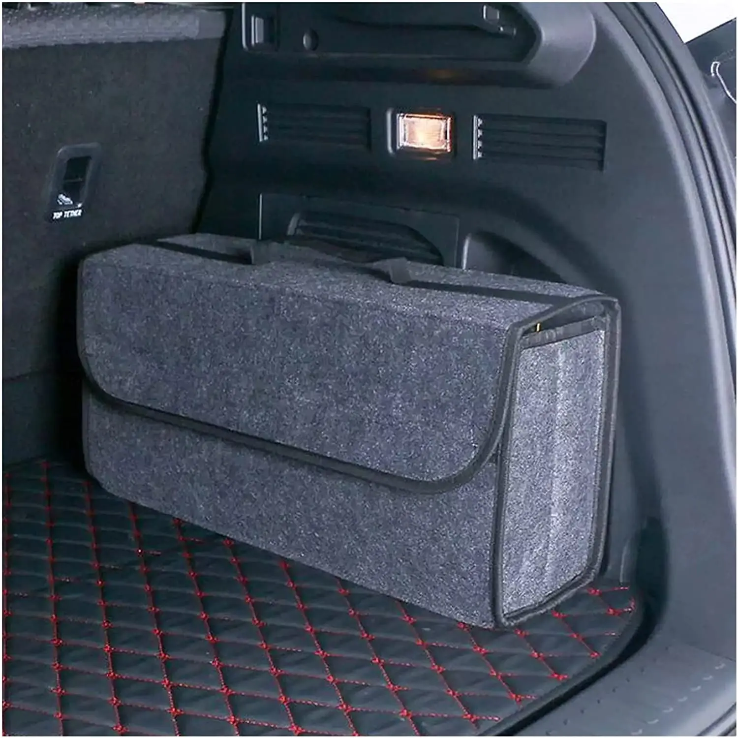 Car Storage Bag Trunk Organizer Box Car Organizer Bag Soft Felt Storage Box Accessories Anti Slip Compartment Boot Storage
