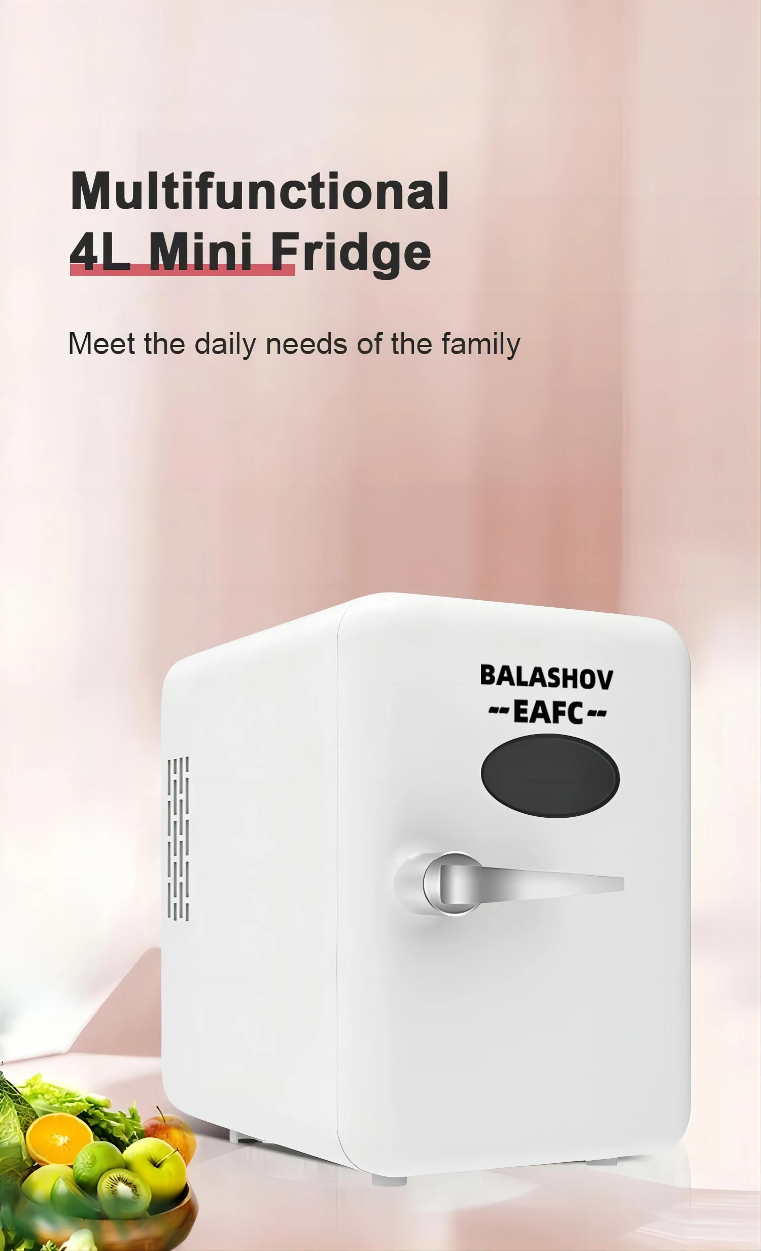 Description Picture 6 of item4L 12V/220V Mini Multifunction Refrigerator Cosmetics Mask Beverage Cooler Warmer Makeup Compact Dormitory Cooler for Car Home