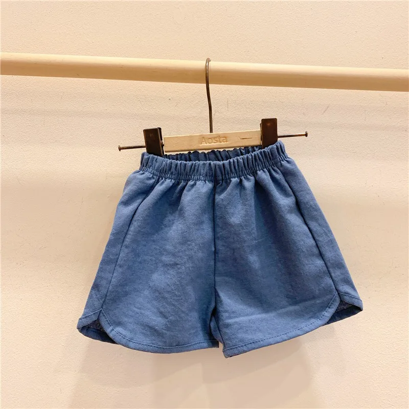 

Children's Shorts Summer Kids Clothes Outside Casual Pants Solid Color Fashion Baby Plain Trousers A335