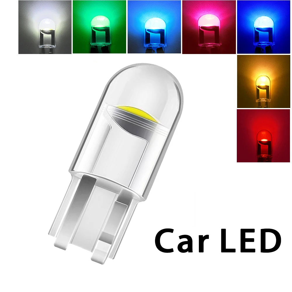 LED Lights for Car 7 Colors Car LED T10 W5W COB Reading Dome Lamp Car Bulb Auto License Plate