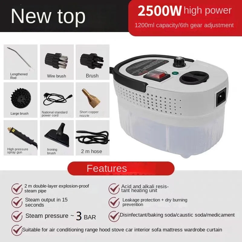 Limpador Elétrico a Vapor Doméstico com Escova de Engomar Limpeza de Vidro Resistente ao Calor Passar Roupas 110v 220v