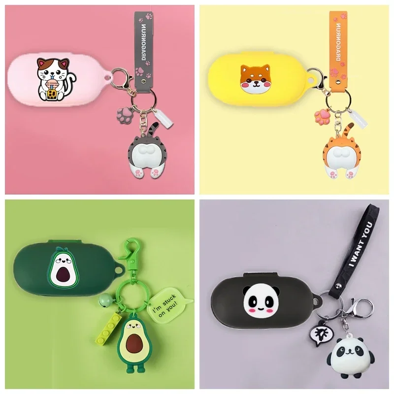 Custodia Per Cartoni Animati Per Galaxy Buds Plus Custodia Cute Cat/Dog/Avocado Auricolari Con Ciondolo Cover In Silicone Funda Per Galaxy Buds 1 2 3 