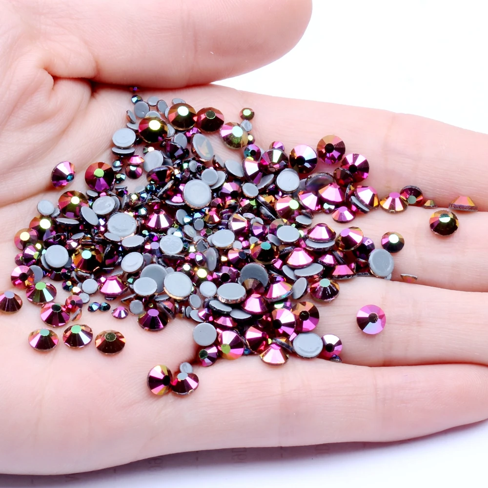 

Gold Rainbow Color Hotfix Glass Rhinestones Glue Backing Iron On Strass Diamond Perfect Clothes Shoes Nail Art Decorations