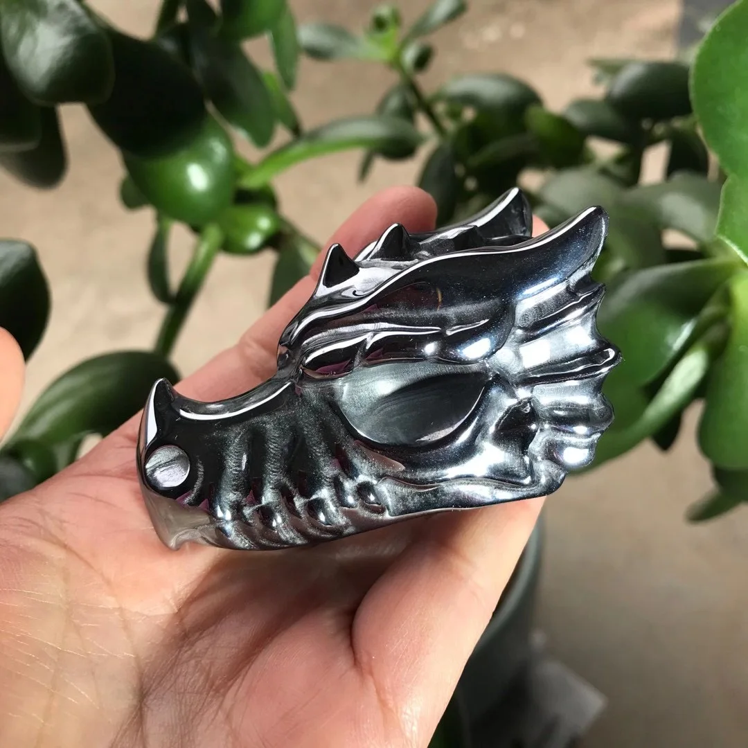 

1 Pc Terahertz THz Dragon Head Handmade Carved Animal Crystal Craft Home Decoration Ornament Gift