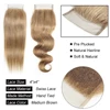 4X4 Lace Closure Straight Human Hair Free Part Transprent Lace Closure Pre Plucked Natural Color Body Wave Remy Hair Swiss Lace 3