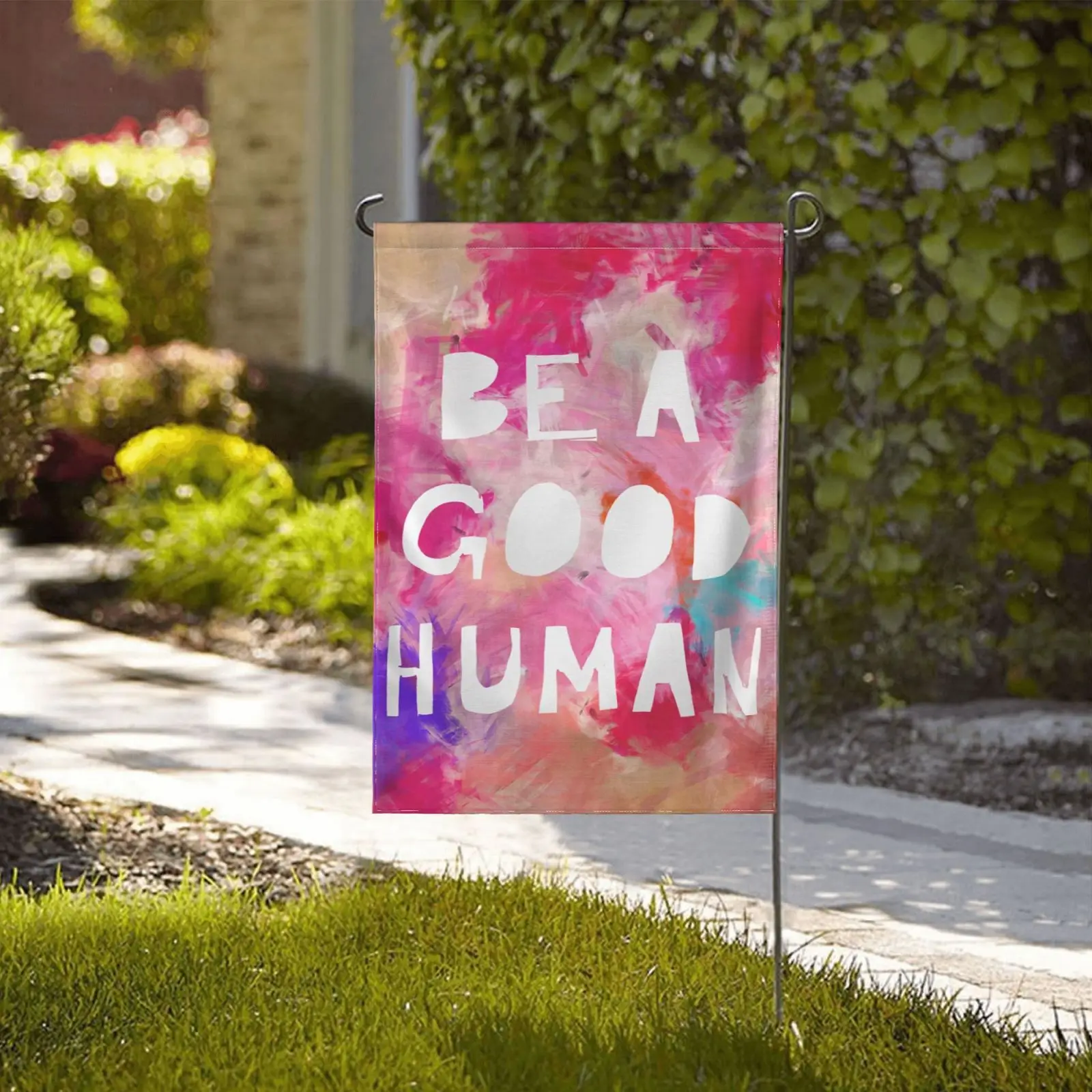 

Be A Good Human Garden Flag Polyester 12"x 18" Welcome Yard Flag Garden Home Room Decor Tapestry Gift