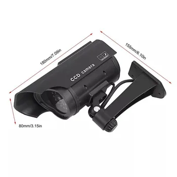 Solar Powered Fake Dummy Surveillance Security Camera CCTV For Office Home with LED Record Light Indoor Outdoor Black / Silver 5