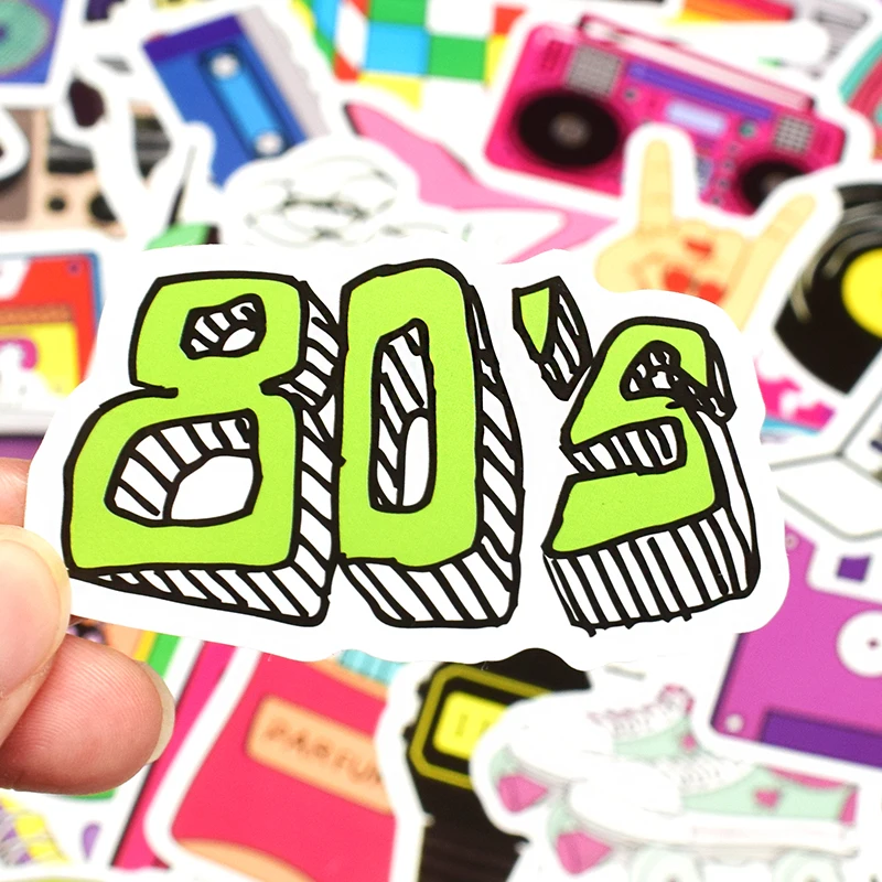 70-PCS-80s-90s-Style-Stickers-Wall-Stickers-for-Bedroom-Closet-Cool-80s-Party-Supplies-Decor.jpg 70 Db 80 -As Évek 90 -Es Stílusú Matricák Falimatricák Hálószoba Szekrényhez Hűvös Parti Készletek Dekorációs Aranyos Otthoni Dekoráció - Image 4