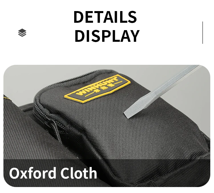 1 Stück verdickte Elektriker-Werkzeug-Hüfttasche, multifunktionale Breitband-Wartungswerkzeugtasche aus Oxford-Stoff – Detail 7