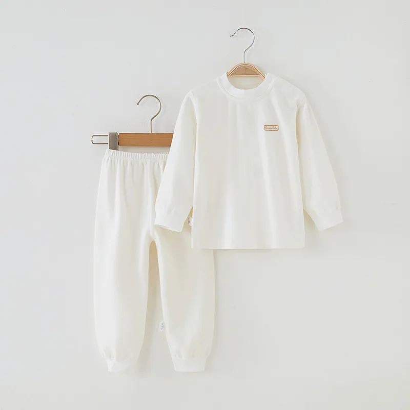 Baby Thermal Underwear Set Autumn Winter New Pure Color Warm Boys Girls Cotton Comfort Soft Children's Suit Autumn Clothes Pants