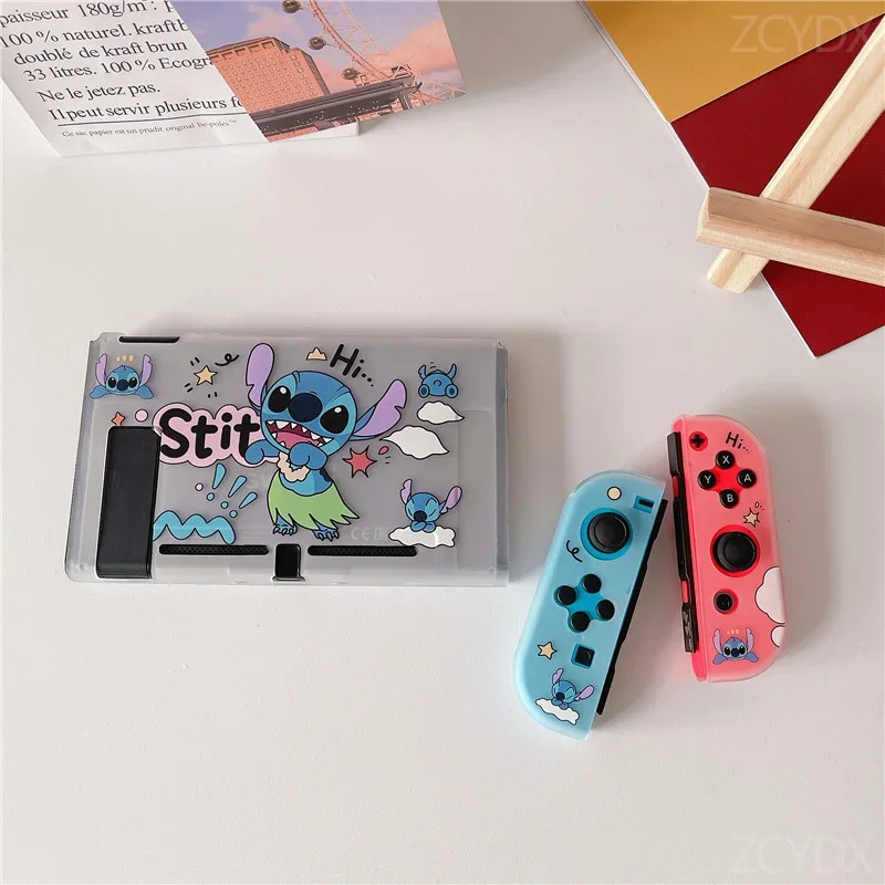 Disney Stitch Silicone Game Console Protective Case for Nintendo Switch Oled Cute Animation Split Soft Shell for NS Accessories