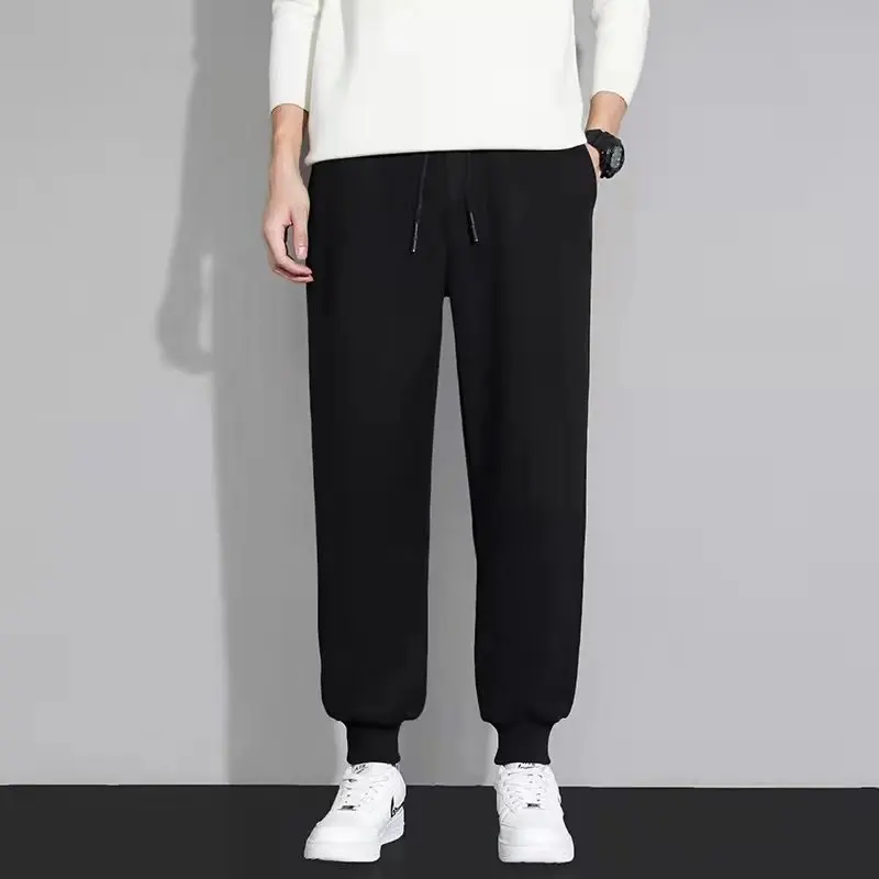 

Casual Sports Pants Mens 2023 Autumn Loose Gray Baggy Pants Jogger Hombre Fashion Knitted Pants Basketball Sweatpants Mens
