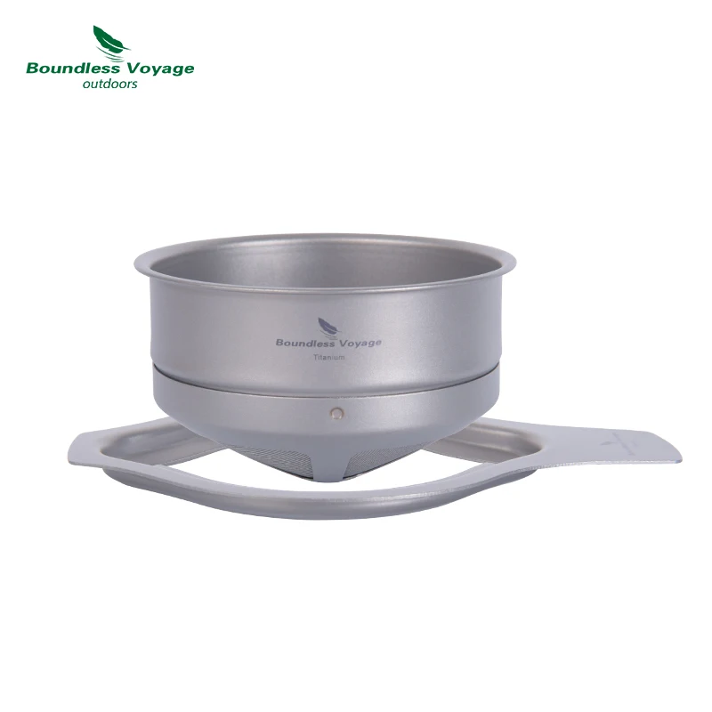 Boundless Voyage Titanium Coffee Mesh Filter Pour Over Paperless Reusable Dripper Holder titanium coffee filter