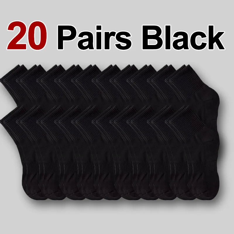 Neutral Solid Color Mid Calf Round Neck Socks - Sweat Absorbing & Breathable All-Season Sports Socks (10/20/30 Pairs)