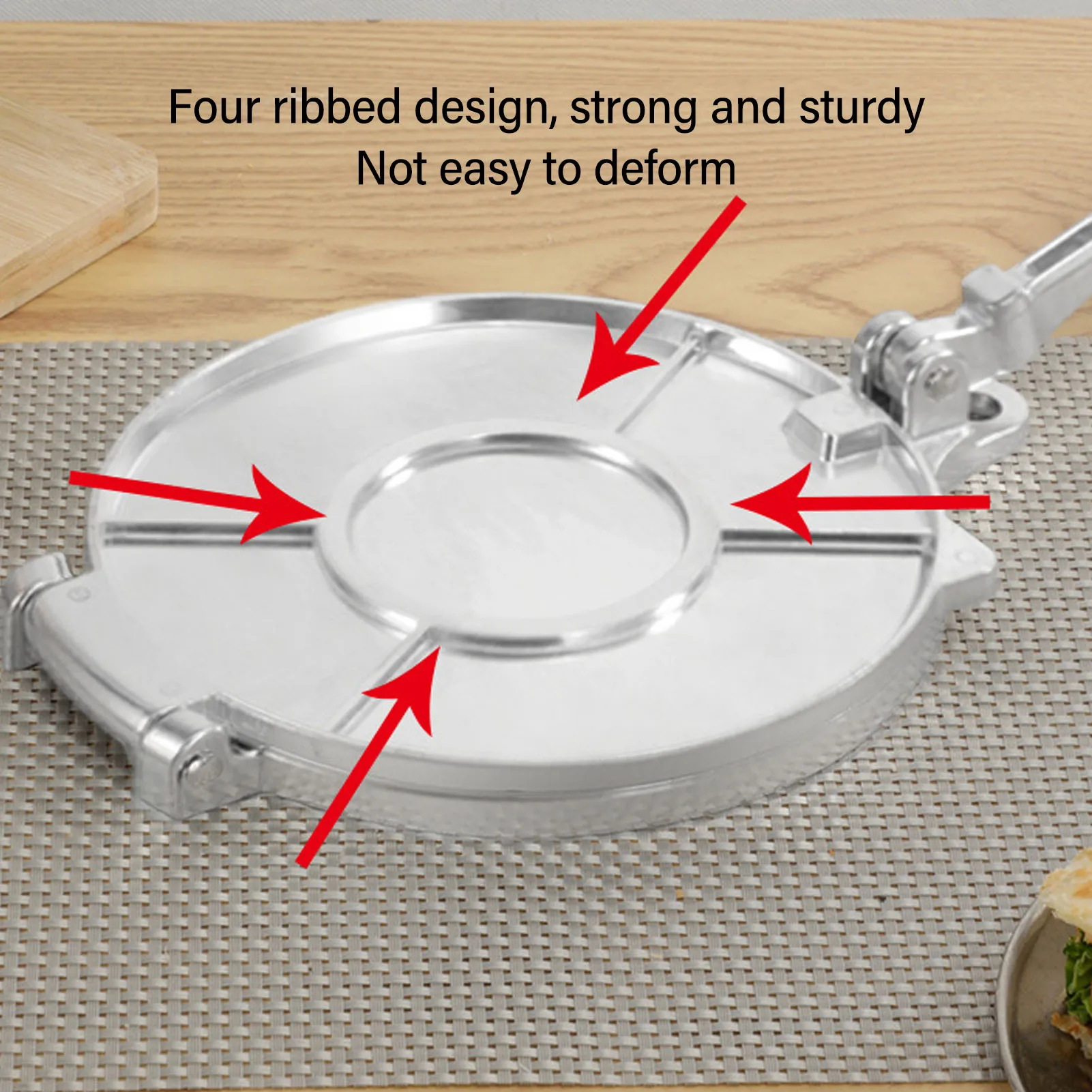 Manual Biscuit Press, Tortilla Press Aluminum Alloy Manual Tortilla Maker Pressing Tool for Pizza Pie Patty Making