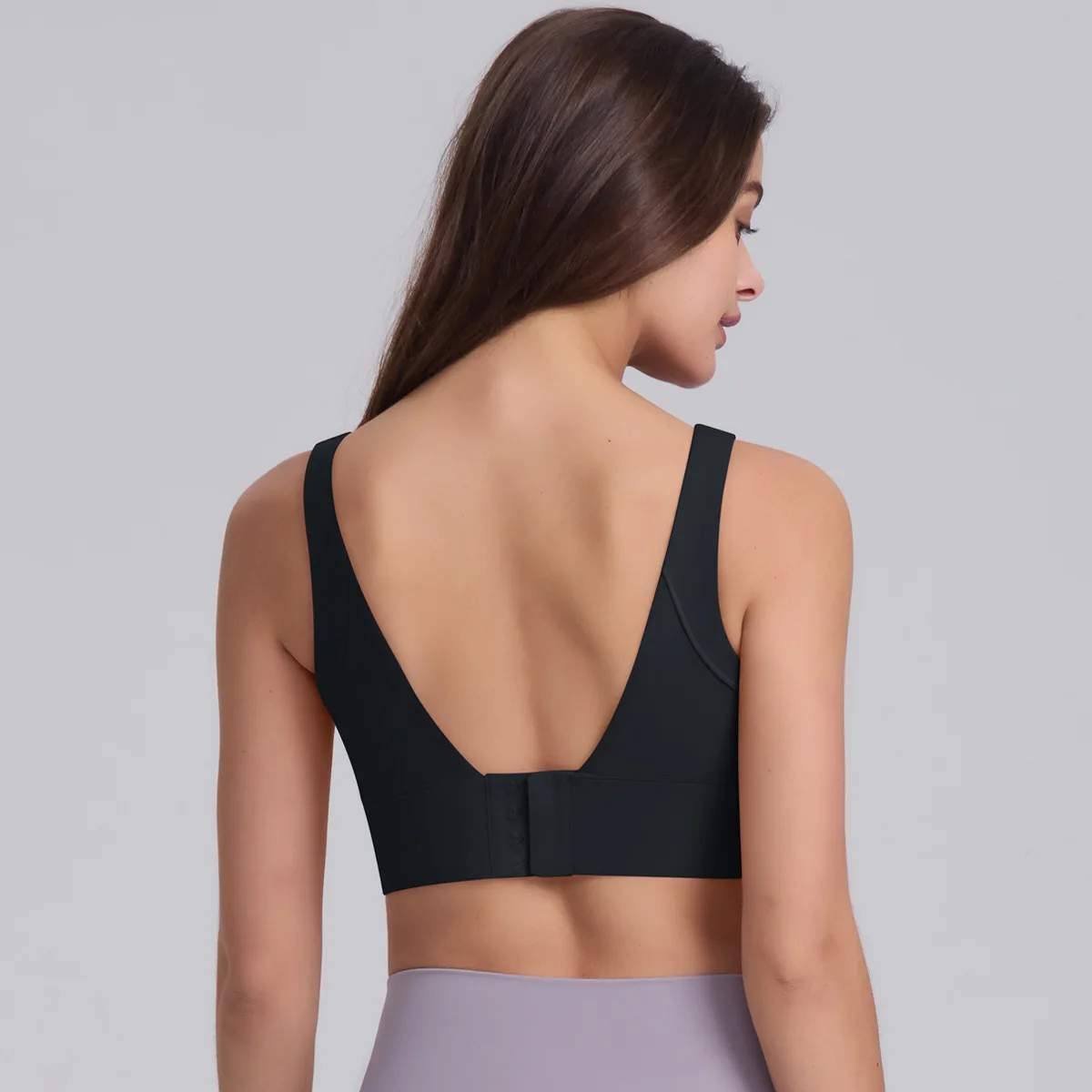 Longline Sports Bra for Women V Back Wireless Padded Fitness Workout Top Medium Support Yoga Bra Summer Running Crop Tank Tops