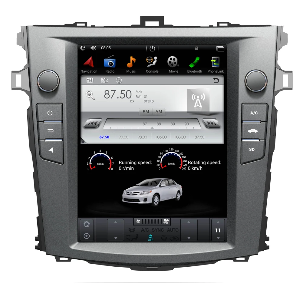 

Android 10 Car Radio Audio Navigation CarPlay Auto No 2din DVD For TOYOTA Corolla 2007-2012 GPS DSP