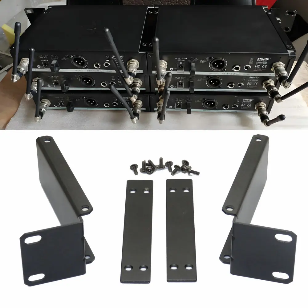 SHURE SLX4 -SM 58 ワイヤレスマイクセット ラックおまけ Set Rack Mount Bracket Kit Fit for Shure SLX4 SLXs Wireless Mic