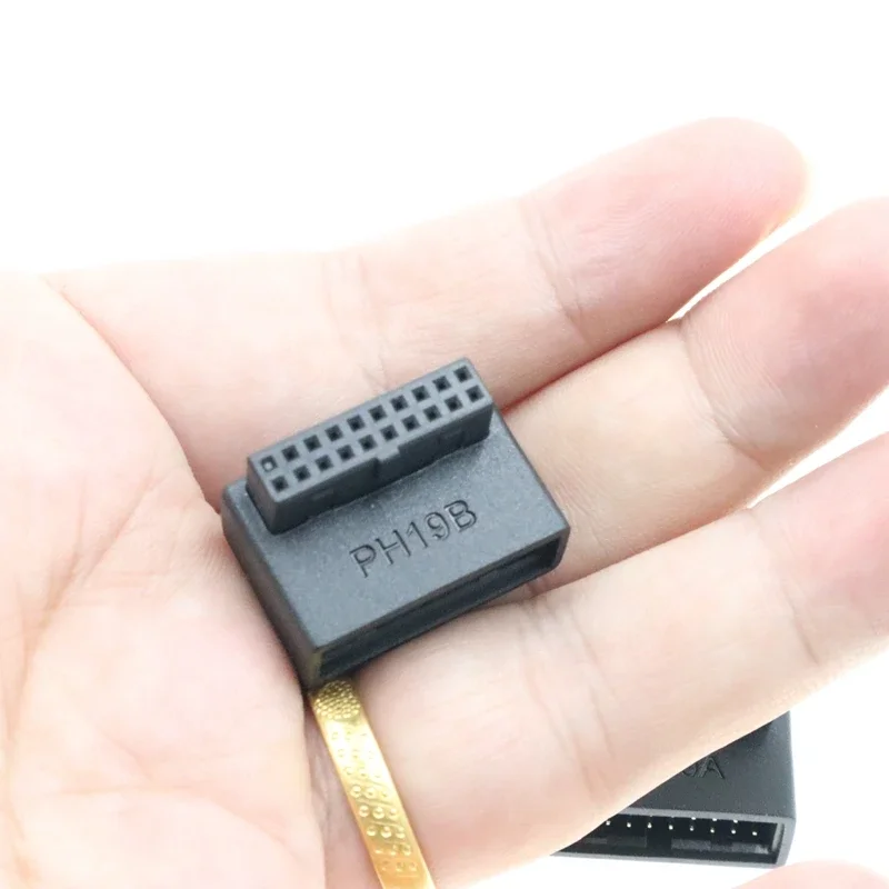 Adaptateur USB 3.0 Angle 90° Pour Carte Mère - Connecteur Mâle/femelle 19-20 Broches - Pour Montage PC Propre - 2