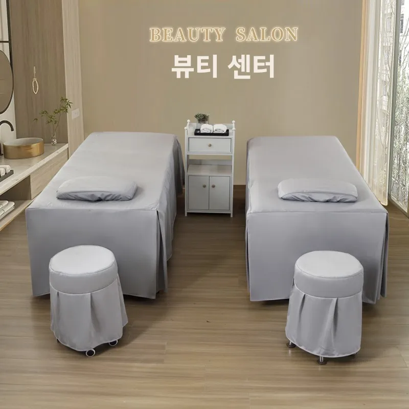 뷰티 살롱 특수 침구 세트 싱글 마사지 침대 커버 이불 커버 베갯잇 순색 테라피..