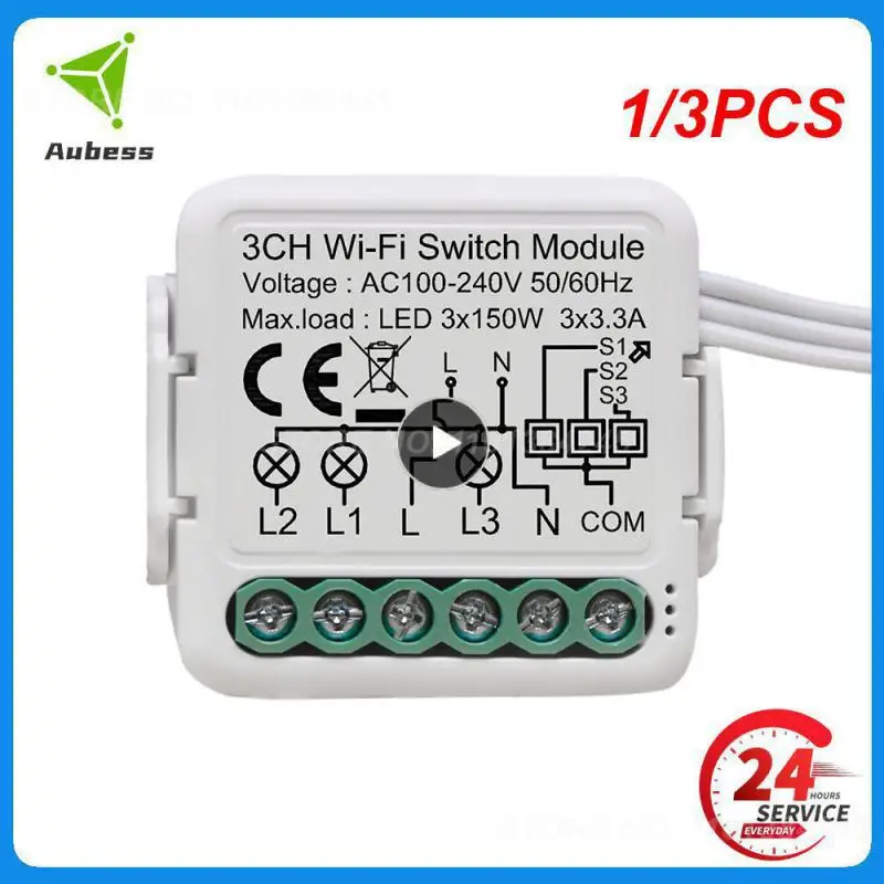 

1/3PCS Tuya Smart Light Switch Module 1/2/3/4 Gang Automation Breaker 2 Ways Control Work with Alexa Home