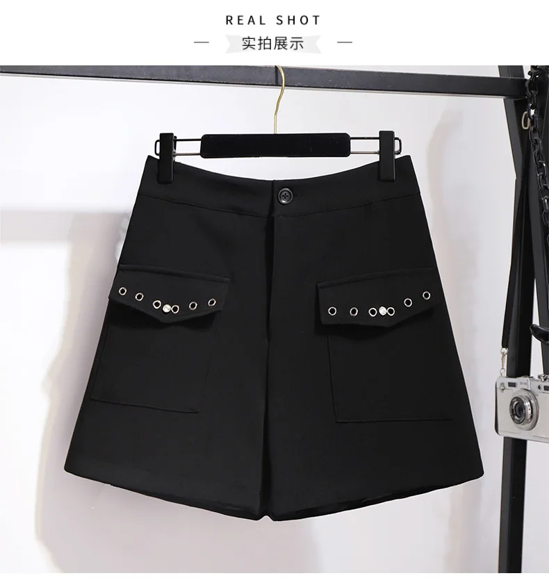 new hooters shorts Fat mm spring temperament casual pants with fat covering belly and thin wide leg pants 2021 Korean version new large women's sho trendy clothes