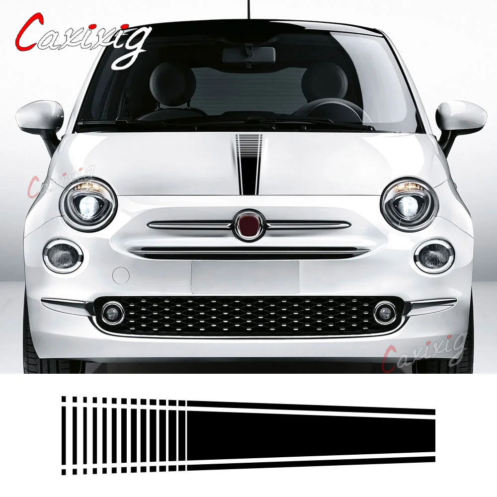 Car Hood Bonnet Stickers For Fiat 500 Abarth Auto DIY Stripes Styling Decoration Tuning Accessories Vinyl Film Decals
