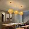 Bamboo Lantern pendent light Natural Rattan Wicker E27 Bulb Chandeliers pendent lamp Restaurant Home Decor AC85-260V 3