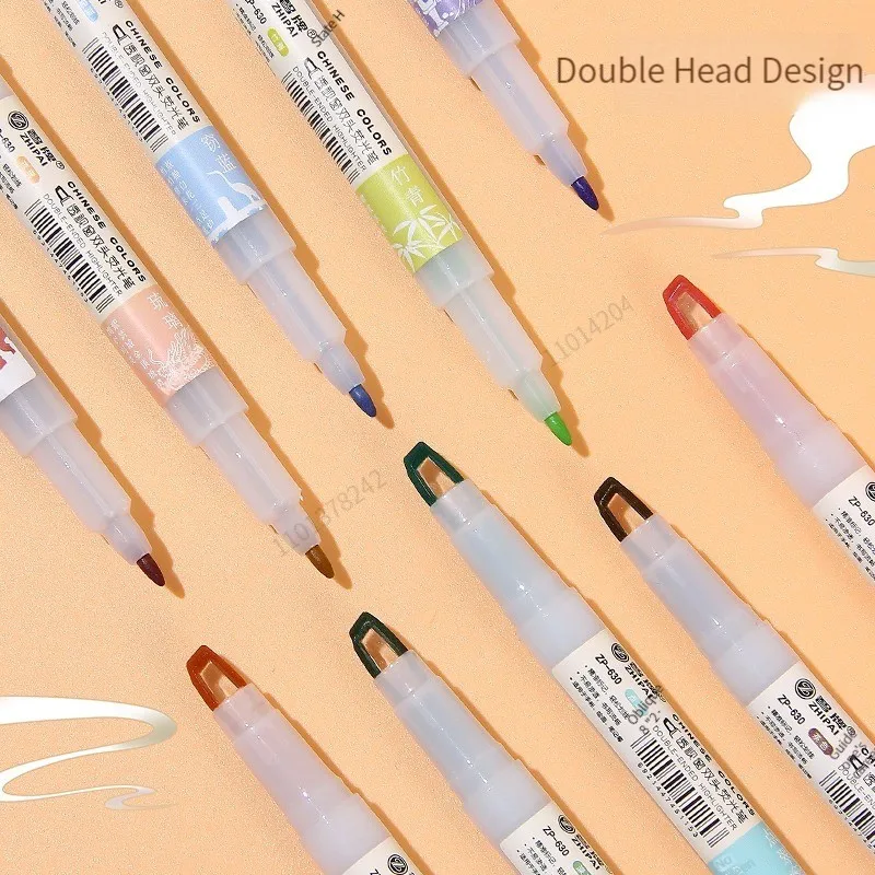 Double Tip Highlighter Pens Kawaii Colored Manga Markers Pastel Scrapbooking Japanese Kawaii Stationery School supplies 5pcs/set highlighter marker highlighter pen marker pen art marker