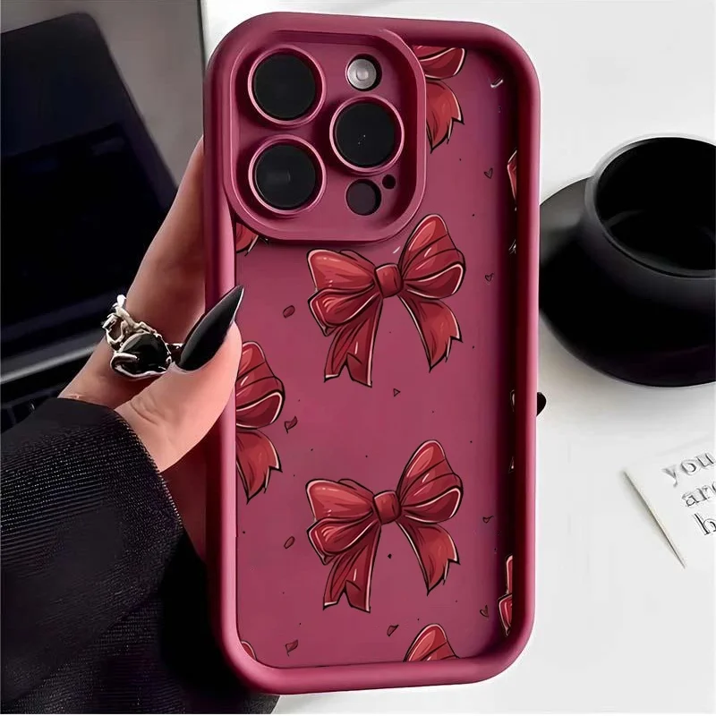 Bowknot Matte TPU Cover - Stylish Protective Case