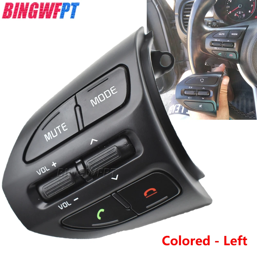 BINGWFPT interruptor de botones de volante volumen de teléfono dirección RH interruptores de Control de crucero remoto para Kia RIO K2 Picanto 2017 2018