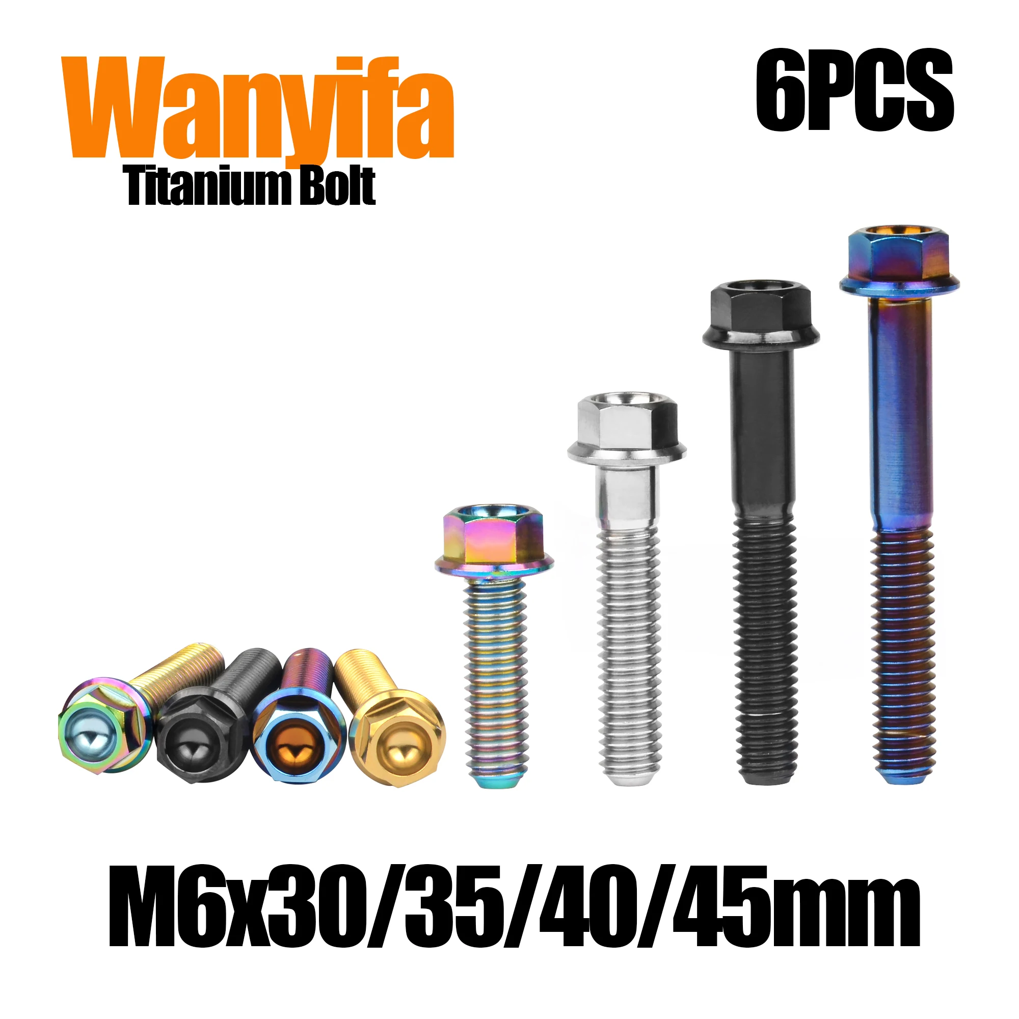 

6 шт., шестигранные винты с фланцевой головкой M6x30/35/40/45 мм