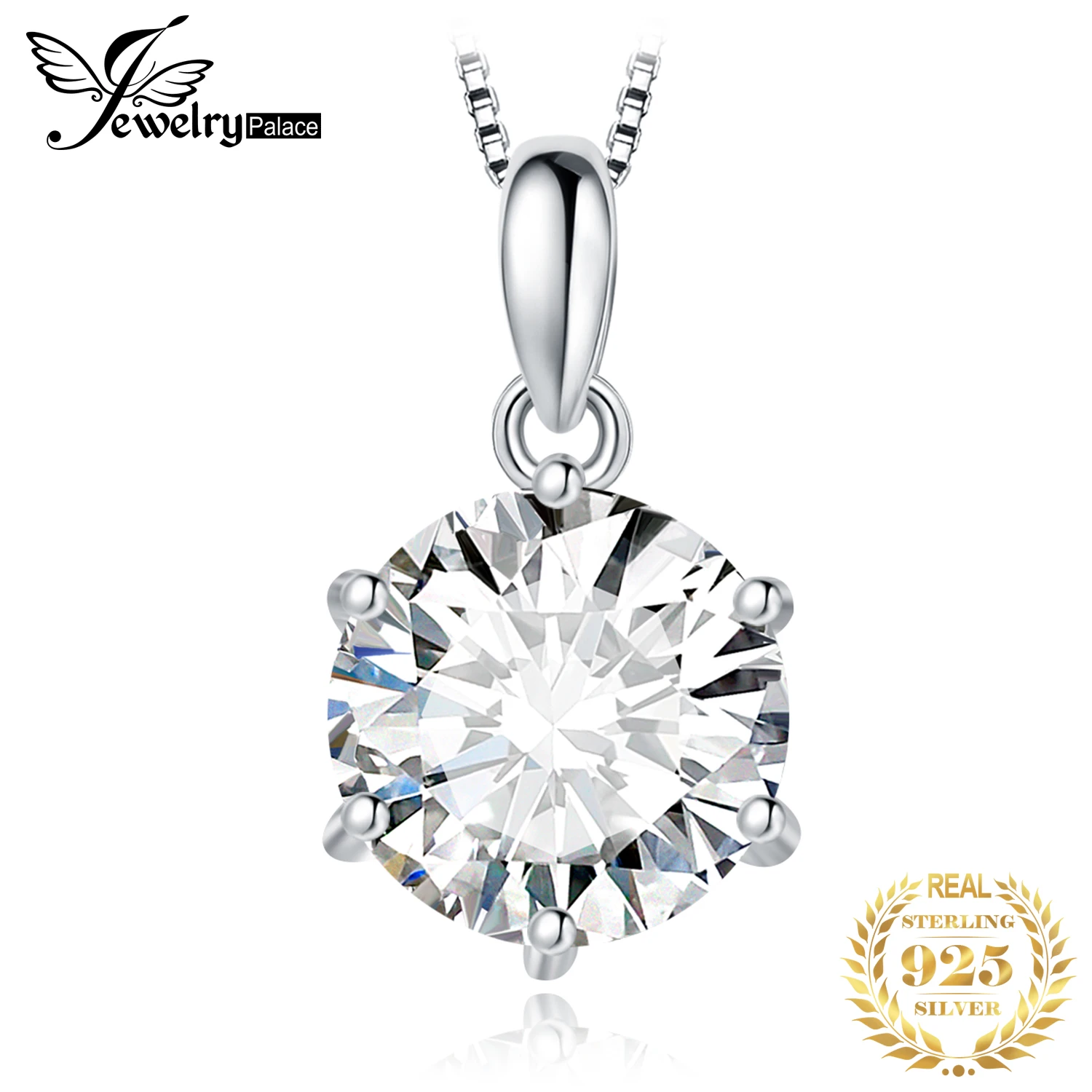 925 Sterling Silver Moissanite Pendant Necklace