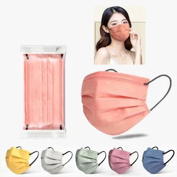 50 pezzi maschera a 3/4 strati maschere per il viso panno soffiato fuso maschere protettive antipolvere di sicurezza usa e getta adulti non tessuto Earloop Masque