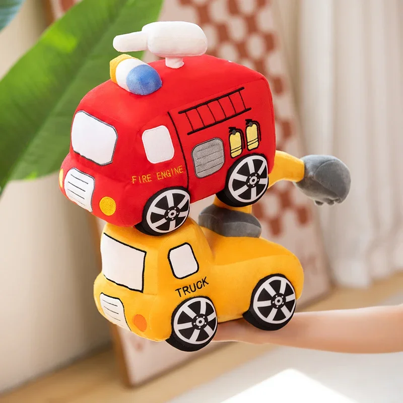 Peluche Escavatore Per Bambini – Giocattolo Morbido A Forma Di Ruspa, Giallo, 100% Peluche, Lavabile