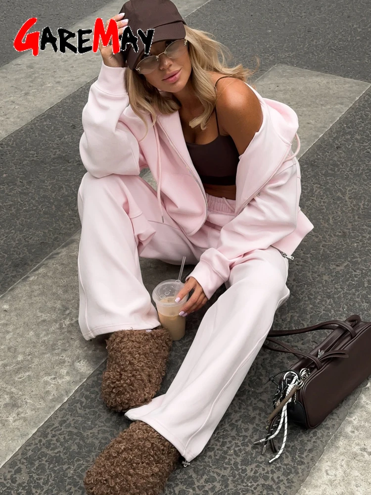 Beautiful Women's Tracksuits with A Zipper and A Hood Trousers Pink Two Piece Set Women Blue Classic Pant Sports Suit for Spring 4
