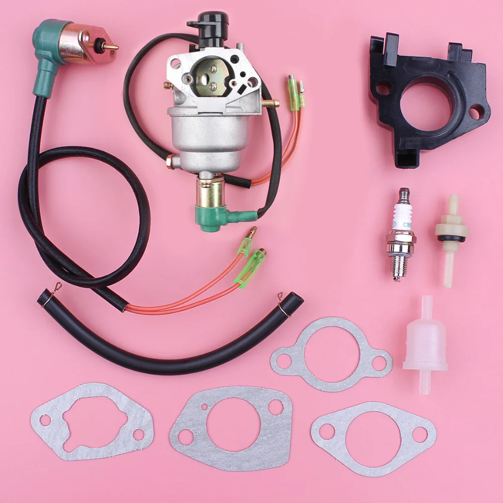 Carburatore Carb Solenoide Per Honda Gx390 13Hp Gx 390 Tosaerba Motore Parte Isolante Distanziatore Set Guarnizioni Di Aspirazione