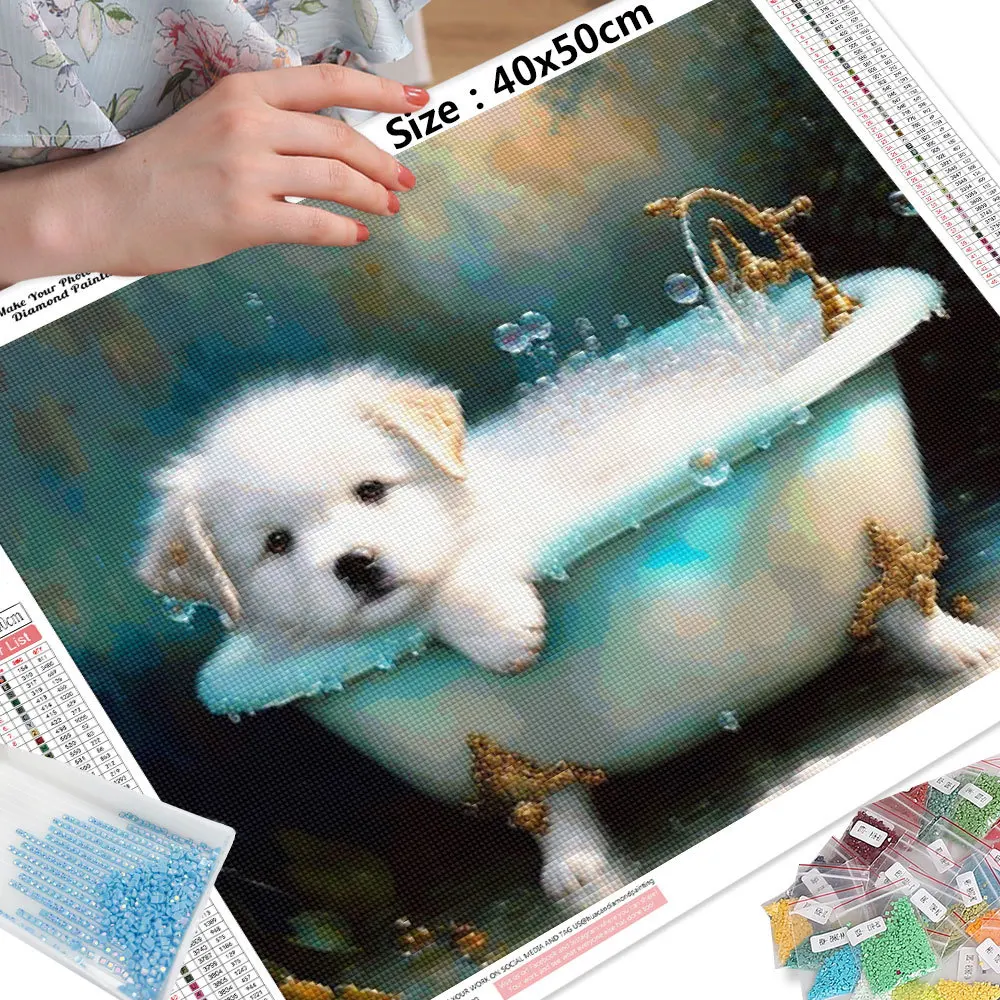 HUACAN Dog Diamond Painting New Collection 2023 Animal Full